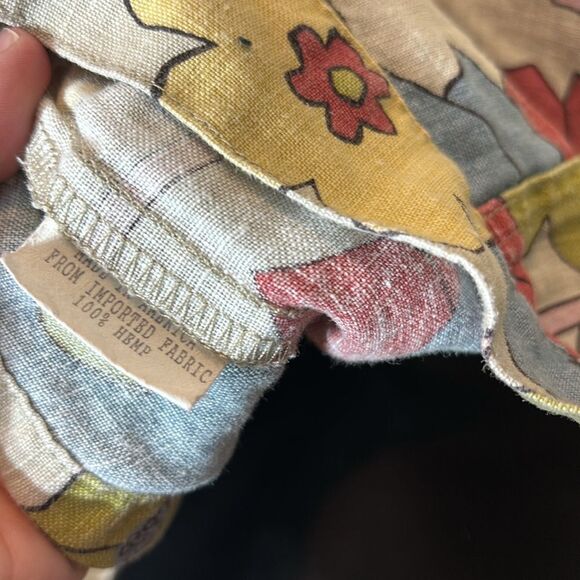 Monterey bay 100% hemp abstract floral bloomcore long sleeve button up small - Picture 5 of 6